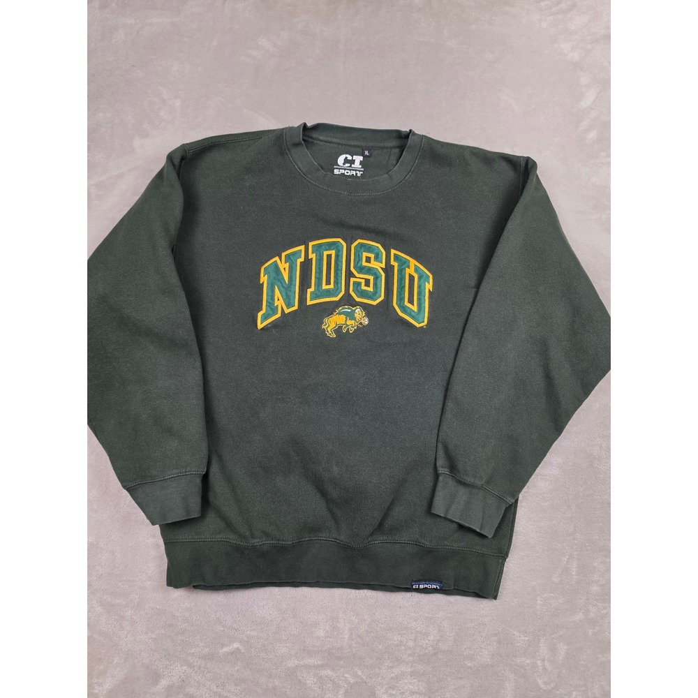 Vintage CI Sport Sweatshirt Mens XL Green North Dakota State Bison Crewneck Y2K